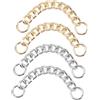 AKOOSY Catena per Scarpe DIY 4 Pezzi in Ferro Oro e Argento Decorativa per Scarpe Ciabatte, Accessorio Raffinato e Semplice per Migliorare L'aspetto