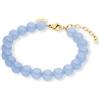 Purelei Blue Lagoon - Bracciale da donna con perle di vetro azzurro, regolabile da 16 a 20 cm, gioiello da donna in acciaio inox, bracciale estivo da regalo, Eine Grösse, Acciaio inossidabile, Agata
