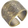 Ticome Anello di guardia da uomo in acciaio inossidabile bronzo, stile retrò, con sette arcangeli, stile retrò, stella a sette punte, anello di guardia in acciaio inossidabile, accessori alla moda