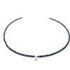 Eloboe essence Girocollo in tormalina nera 3 mm, ciondolo in labradorite, argento 925, 40-45 cm, regolabile