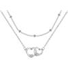 Micory Collana Donna Argento Sterling 925 Serie a doppia catena con Scatola Regalo-Regali originali di gioielleria