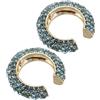 BESTonZON Orecchini Donna Clip a Forma di C, 2 Pezzi in Lega e Strass, Resistenti allo Scolorimento, Design Elegante e Fissaggio Sicuro, per Donne e Ragazze