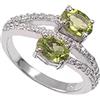 Neerupam Collection Anello in argento sterling 925 | Anello di pietra preziosa ovale Sfaccettato Pridot naturale di qualità AAA per le donne | Anello di Pridot, anello di fidanzament | Misura dell'anello 9.5 (D5)