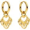 Purelei Heart Shape - Orecchini a cerchio piccolo, impermeabili, piccoli orecchini a cerchio con ciondolo a forma di cuore in acciaio inox, placcato oro 14 K, argento e oro rosa 18 carati, delicati