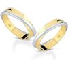 Donipreziosi Set 2 Fedine Per Sempre in Argento 925 Placcate Oro Giallo, Made in Italy - Anelli di Coppia Classici per Fidanzamento e Promessa d'Amore - Fedi Sottili Ipoallergeniche - Regalo Anniversario (Coppia)