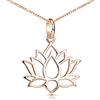 MATERIA by Matthias Wagner Materia, collana in oro rosa con ciondolo a forma di fiore di loto, in argento 925 placcato oro rosa, per donne e adolescenti, colore: Con catena da 40 cm., cod. KA-69-Rose
