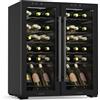 KLARSTEIN Shiraz Cantinetta Vino Nero - 36 Bottiglie, 113 L, Doppia Temperatura | Frigo Vino a Libera Installazione, Porta in Vetro, Silenziosa, 5-18 °C, LED, Telaio Inox