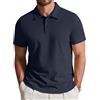 Coofandy Polo da Uomo in Cotone a Maniche Corte con 3 Bottoni, Stile Casual