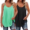 Generico Confezione da 2 Canottiera Donna Spalline Sottili Girocollo vestibilità Larga Tops Estivo Senza Maniche Taglie Forti Canotta Elegante Casual Blusa Leggera Comoda Tinta Unita