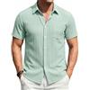 Enlision Camicia Uomo Maniche Corte Button Down Camicie Uomo Estiva Manica Corta con Tasca vestibilità Regolare