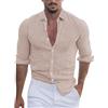 Generic Camicia in Lino di Cotone Uomo, Camicia Casual da Uomo con Bottoni Camicie Estiva in Cotone E Lino con Taschino Shirt Tinta Unita, Camicia Estiva da Uomo Camicia Bianca Uomo vestibilità Regolare