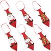 BESTonZON 6 Pezzi Cravatte Natalizie da Uomo Rosso Paillettes Set di Cravatte Festive per Feste di Natale e Costumi Accessori Leggeri e Comodi per Adolescenti e Adulti