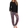 Uniexcosm Camicia Notte Donna Cotone Taglie Forti Manica Lunga Pigiami Due Pezzi Donna Lunghe