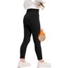 zffriction Ragazze Sport Leggings Pantaloni Sportivi Vita Alta Leggings Termici Bambini Sport Leggings Lunghi Yoga Leggings per Danza Corsa Allenamento Jogging(IT, Numero, 130, Regular, Nero)