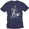 MAKAYA Abbigliamento Moto - Magliette Vintage Stampate T-Shirt Uomo Blu L