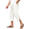 Vijamiy 3/4 Pantaloni Lino Uomo Estivi Leggeri Elasticizzati Pantaloni Corti Uomo Pantaloni da Spiaggia Moda Casual Yoga