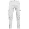 Generisch Pantaloni cargo da uomo con zip off, per il tempo libero, slim fit, in cotone, comodi, da lavoro, tinta unita, leggeri, estivi, allenamento, corsa, pantaloni cargo con coulisse, tasche