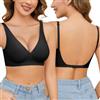 UMIPUBO Reggiseni Schiena Scoperta Reggiseno Senza Ferretto da Donna Imbottito Push Up Scollo a V Bralette Regolabile Imbottitura Rimovibile Comoda Seamless Basic (Nero, M)