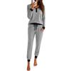 Nieery Pigiama Donna Cotone Lungo Pigiama Set con Tasche e Bottoni | Completo Notte Donna Loungewear Due Pezzi Collo Serafino e Pantaloni Lunghi