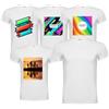 Publiclick T-shirt sublimazione (confezione da 5 unità) 100% poliestere traspirante 140 g/m² Texture cotone. Speciale SOBLIMAZIONE, Adulto Taglie Unisex, bianco, S/M