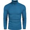 COOFANDY Maglione Uomo Collo Alto Maglione Dolcevita Blu Pavone S