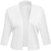 Generic Cardigan da donna in cashmere lavorato a maglia da donna, tinta unita, elegante, semplice, versatile, cappotto corto, cardigan da donna Croissant Ring, bianco, S