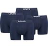 Levi's Boxer da uomo in cotone biologico, confezione da 4 pezzi, blu navy, M