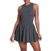 Dasongff Vestito da tennis da donna, abito da golf con reggiseno integrato e pantaloncini con tasche abiti sportivi senza maniche, abiti atletici estivi, grigio 2, S