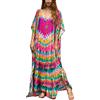 L-Peach Maxi Abito da Spiaggia da Donna Copricostume da Bagno Kaftano Lungo Vestito Kimono Mare Spiaggia