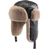 GIBZ Cappello Aviatore Donna Berretto Invernale Antivento in Peluche Cappello Russo in Pelle, Nero