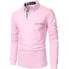 YCUEUST Cotton Reticolo Polo Uomo Manica Lunga Basic Golf Casual T-Shirt A-Rosa S