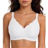 SHEKINI Reggiseno senza cuciture da donna senza ferretto, taglie forti, presa forte, senza ferretto, scollo a V, maglietta push up, reggiseni, comodi imbottiti, bustino bralette