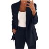 KHIRVWL Completo Tailleur da Donna, 2 Pezzi, Slim Fit, Giacca a Bottone Unico, con Gonna O Pantalone, da Ufficio Completo da Donna con Giacca e Cardigan con Risvolto e Bottoni alla Moda