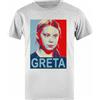 Udaytee Ritratto di Greta Thunberg T-Shirt Basic da Uomo in Cotone Grigio
