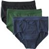 HERMKO 3240, slip da uomo, confezione da 3, con apertura ed elastico morbido Mix S/M/O XL