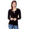Vincenzo Boretti Golfino-Cardigan Elegante Donna con Bottoni, Disegno Classico con Collo-a V, Manica-Lunga, Taglio Aderente, Caldo - Ideal per Inverno, Autunno, Mezza Stagione Nero XL