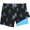 maamgic Costume Uomo Mare 2-in-1 Compressione Asciugatura Rapida Shorts