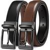 CHAOREN Cintura Uomo Pelle, 1 Cintura Nero/Marrone - 2 Colori in 1 Cinta, Reversibile Con Fibbia Girevole 32mm per Abito e Business