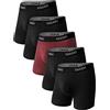 5Mayi Boxer da uomo in viscosa, confezione da 5/10, traspiranti, da uomo, con apertura, 6 pollici, rosso/nero, XXL
