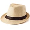 LADYBRO XL Cappelli Fedora in Paglia per Uomo, Estate, Trilby da Spiaggia, Viaggio, Panama, Casual, 59 cm, Beige e giallo., 7.5