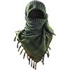 Luxns - Sciarpa tattica militare da deserto, kefiah in 100% cotone, Verde, taglia unica