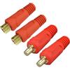 RIVERWELD Set di connettori a pannello per cavi di saldatura TIG, modello DKJ35-50 EDKL35-50, 315A, con attacco rapido Dinse rosso, 4 pezzi.