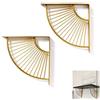 Zlovne Staffe Mensole Angolari Pesante a Parete Scaffale,Metallo Staffe per Mensole Ferro Staffa per Mensola,D'oro Scaffalature da Parete Triangolo 90 Gradi Supporti Angolo,2 Pezzi (30cm/11.8in)