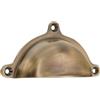 Infinity Decor Mezza luna Cottage Cup Pull in ottone anticato 100 mm - Maniglia in ottone massiccio per armadio da cucina, credenza, cassettiera, porta