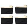 SANJIAOJIA 4 pezzi Gambe di Divano in Legno Massello,Gambe per Mobili in Pino,Piedini per Cabinet Ricambio,Piedi per Armadi,Piede per Comò/TV/Poltrona/Tavolino,con Accessori,Nero (10cm)