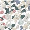 JOLIHOME Carta da Parati Autoadesiva Floreale Vintage Fiori e Piante da Attaccare e Staccare Carta a Contatto Adesivo Murale Rosso, Blu, Verde Scuro e Giallo 44,5x500cm