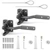 CoralHarven 2 Pezzi Chiavistello Cancello Set, Serratura Autobloccante in Acciaio al Carbonio, con Carica a Molla, Adatta per Recinzioni da Giardino, Recinti per Animali, Porte e Finestre Interne (Nero)