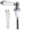 Lokatall Maniglia per sciacquone WC in ceramica, cromata di ricambio, universale, leva per cisterna, braccio regolabile (interfaccia 3/8), adatto per foro da 18 mm