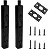 KtbeYTi 2 Pezzi 6 Pollici Chiusure a Scomparsa Nascoste Nascosto Bullone Chiavistelli Nascosto Serratura Scorrevole Applica a Portefinestre Porte Composite Porte in Legno(Nero)