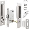 Neikafan 160mm Serratura Porta Scorrevole Kit Porta Scorrevole invisibile | Tascabile Maniglia a Scomparsa con Chiave per Porte Scorrevoli, Armadi, Serrature per La Casa,Bagno(spessore 35-45mm)